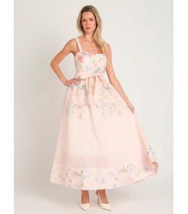 Vestido estampado floral con escote corazón