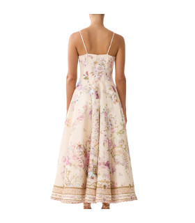 Vestido estampado floral con botones en la parte delantera