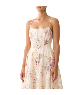Vestido estampado floral con botones en la parte delantera
