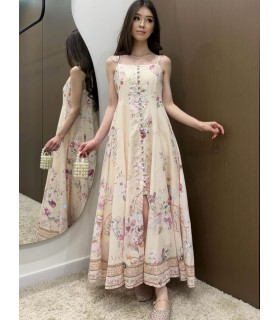 Vestido estampado floral con botones en la parte delantera