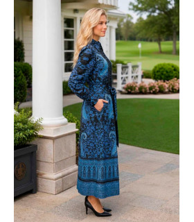 Vestido estampado floral con cierre de botones en la parte delantera
