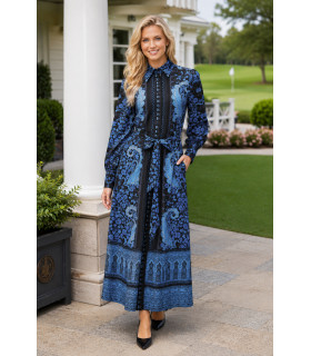 Vestido estampado floral con cierre de botones en la parte delantera