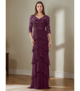Vestido escote V con Volantes.