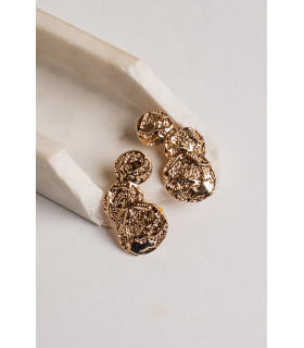 Textured Gold Dangle Earrings