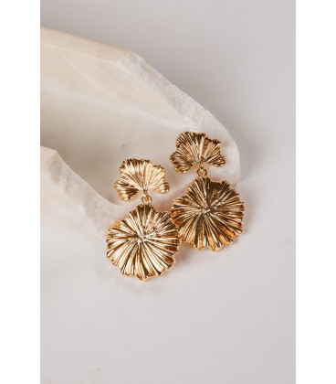 Striped Flower Drop Earrings.