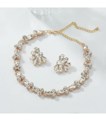 Diamond Necklace and Earrings Set.