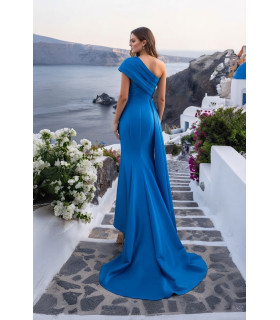 Asymmetric One-Shoulder  Fit & Flare Gown.