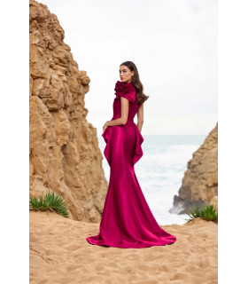 Long Evening Dress, Fitted and Flared.