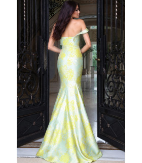 Off-Shoulder Floral Mermaid Gown